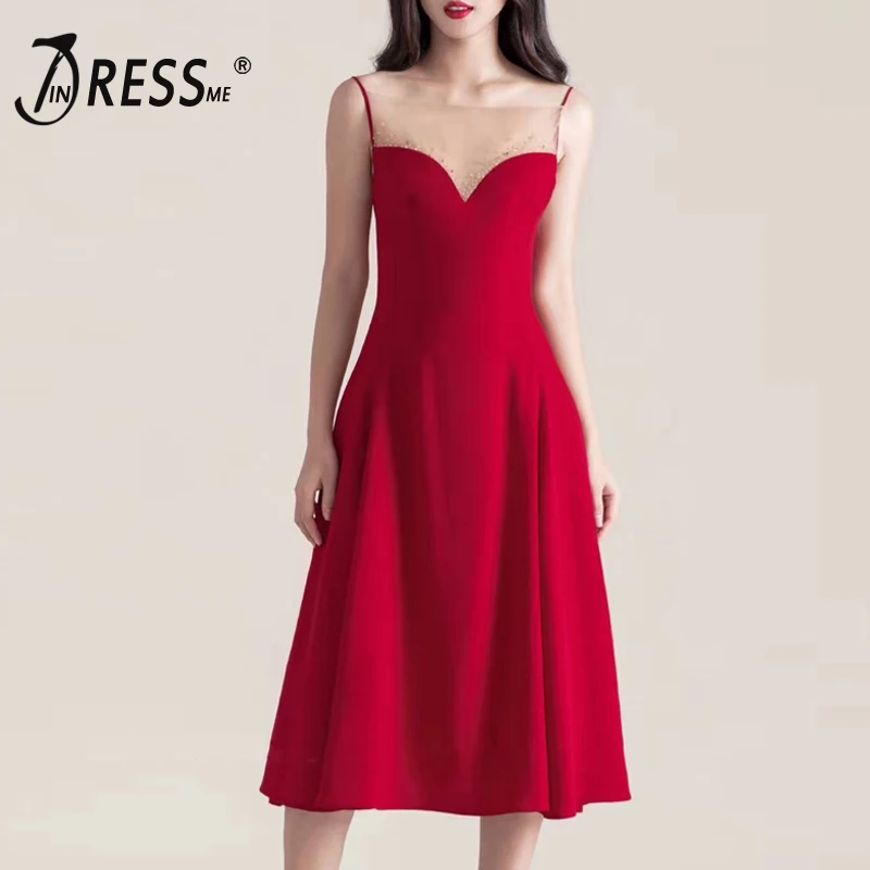 Женское Бандажное платье миди на бретелях спагетти с V образным вырезом и