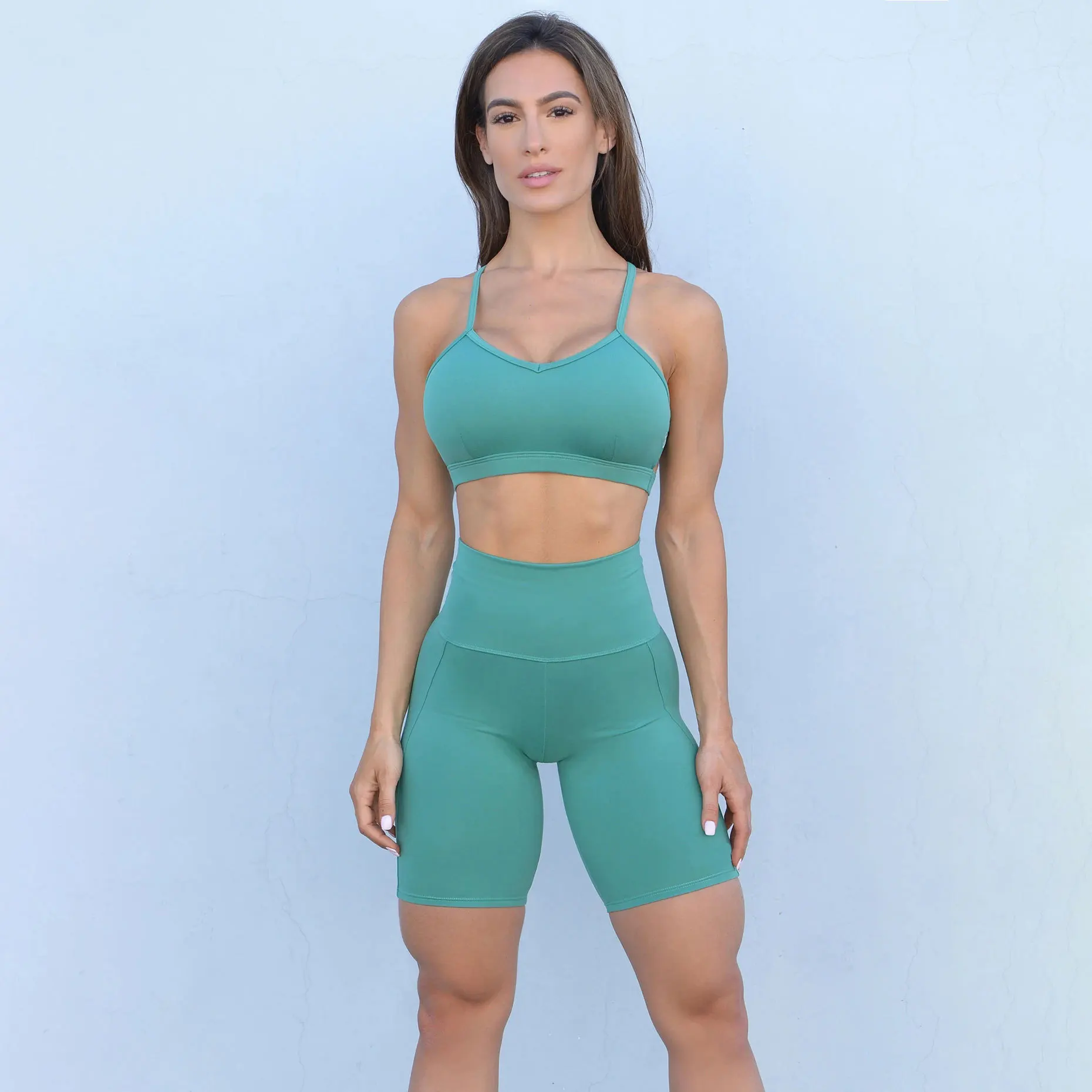 

2020 new yoga running sports suit quick drying back beautifying sports suit high waist hip revealing fitness suit