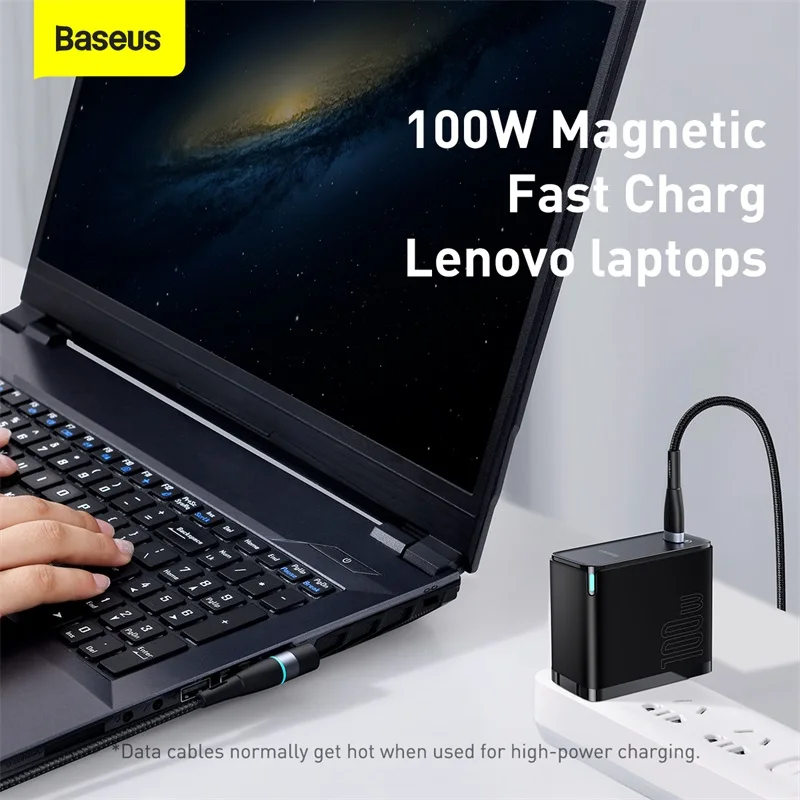 baseus 100w magnetic usb type c to dc cable fast charge for lenovo thinkpad ideapad power charging laptop accessories wire cord free global shipping