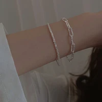 bilandi fashion jewelry shiny chain bracelet 2021 new style hot selling silver plated single layer metal chain for girl gift