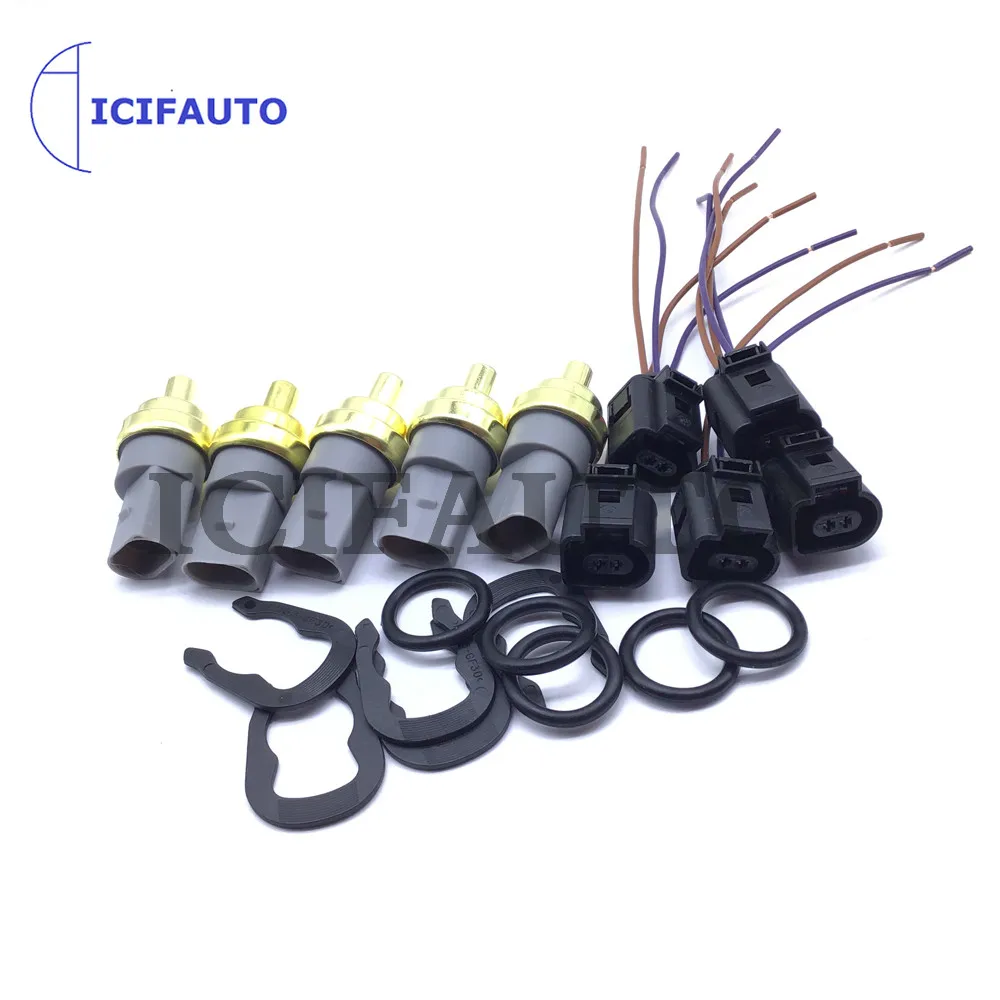 

5X Coolant Temperature Sensor With Connect For Skoda Audi A3 A4 A6 A8 Q5 Q7 TT VW Jetta Golf Passat Seat 06A919501A 95510612500