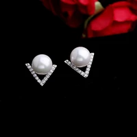 elegant and exquisite freshwater pearl s925 stud earrings for woman 2020 new classic jewelry luxury party girls unusual earring