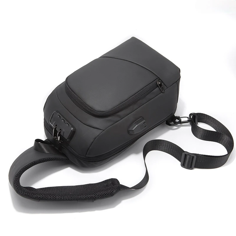 

Anti-theft Lock Upscale Chest Bag Men Shoulder Bags USB Charging Crossbody Bags Summer Short Trip Travel Messengers Bag Unisex