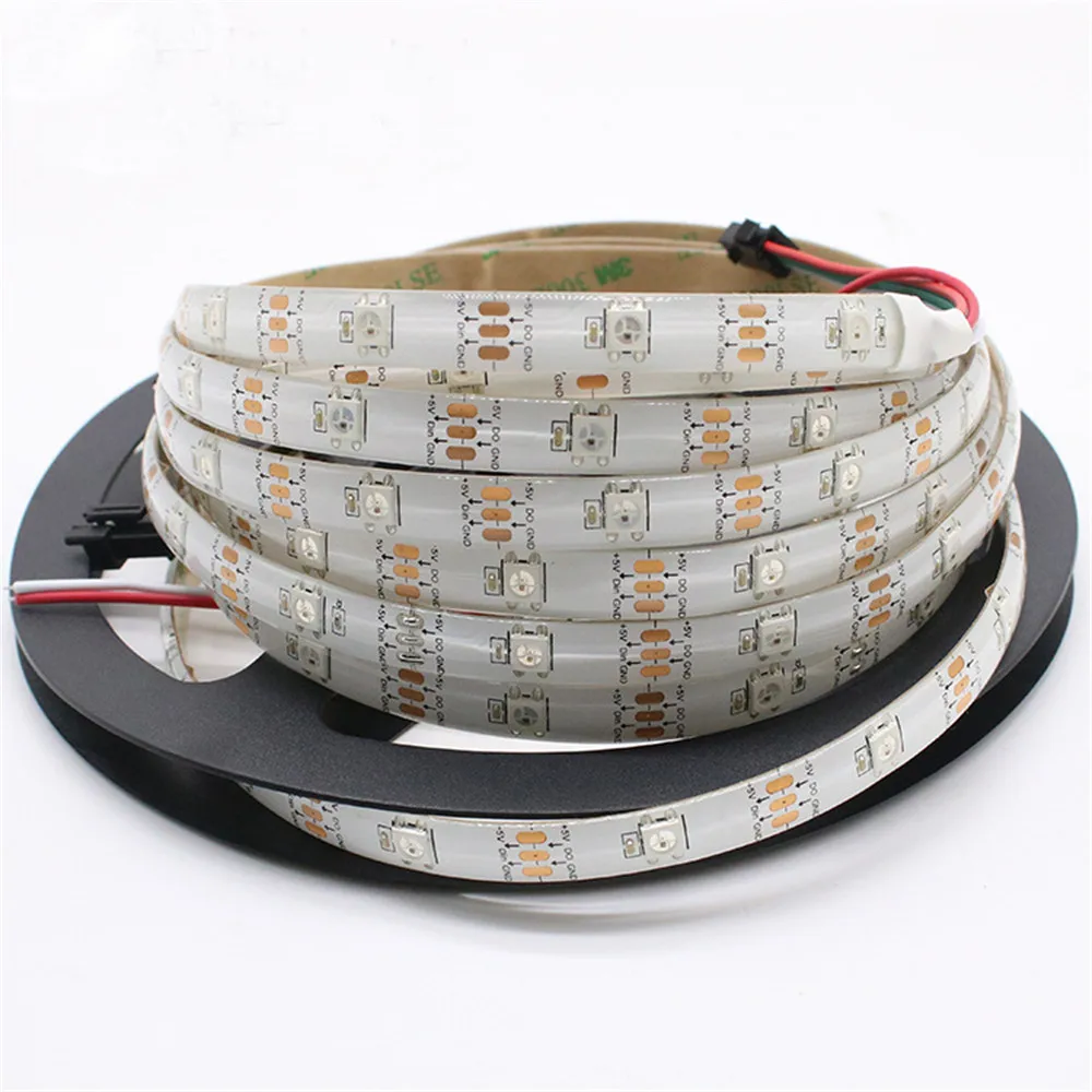 WS2812B Светодиодные ленты RGB ленты 30/60/144 светодиодный s/М ws2812 индивидуально адресуемых ФИТА полосы для ПК ambi светильник неоновый светильник DC 5V