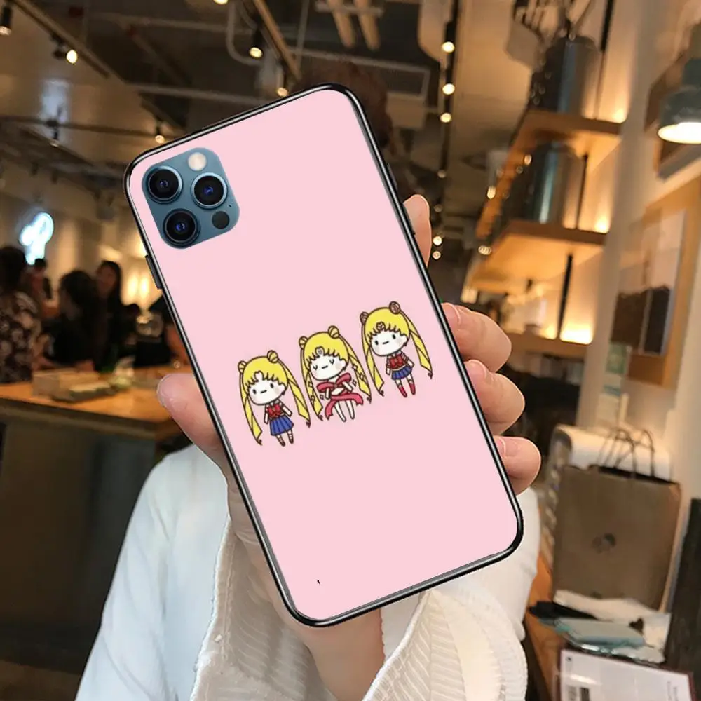 

Girl Warrior Cartoon Style Phone Case cover For iphone 12 pro max 11 8 7 6 s XR PLUS X XS SE 2020 mini black cell shell