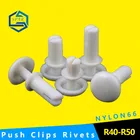 Оптовая продажа, черно-белые нажимные заклепки с нейлоновым дном, заклепки, пластиковые заклепки, R-образнаяобразная доска для ПК R40 R50