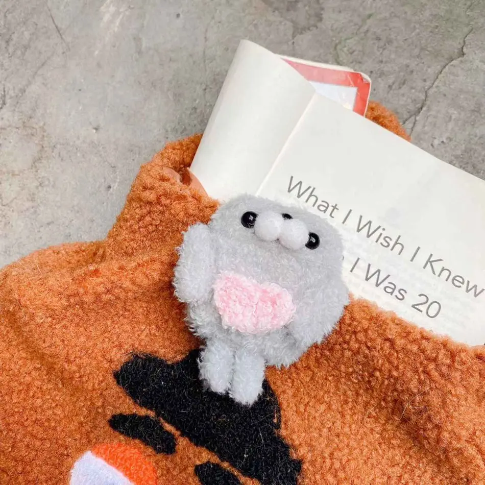 3D Cute Earphone Case for Airpods Case Cartoon Knitted plush Cover for Apple Airpods 2 Case Bear Teddy Dog Rabbit Earpods Case