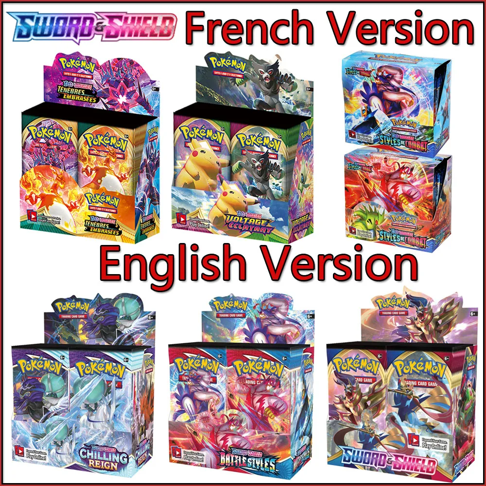 

Новинка, 360 шт., TCG: меч и щит, речной калирекс Vmax, карта, Покемон, карты, бустер, дисплей, Покемон, коллекция, карточки, игрушки