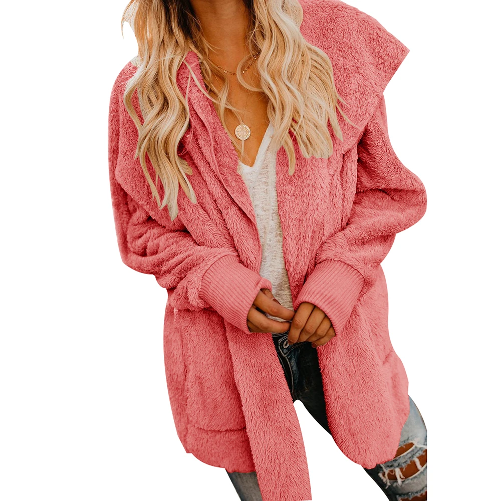 Зимняя и осенняя женская теплая плюшевая стеганая куртка с карманами v-образным