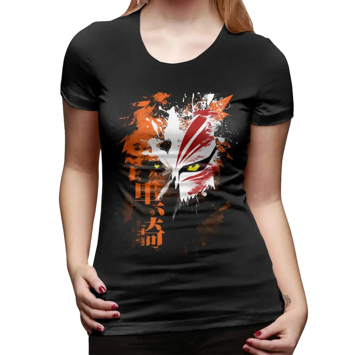 FGHFG Аниме Bleach Kurosaki Ichigo женская мягкая хлопковая футболка с длинным рукавом TFGHFG |