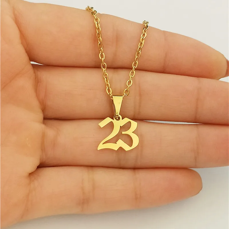 Персонализированные ювелирные изделия ожерелья с цифрами Goth для женщин колье из