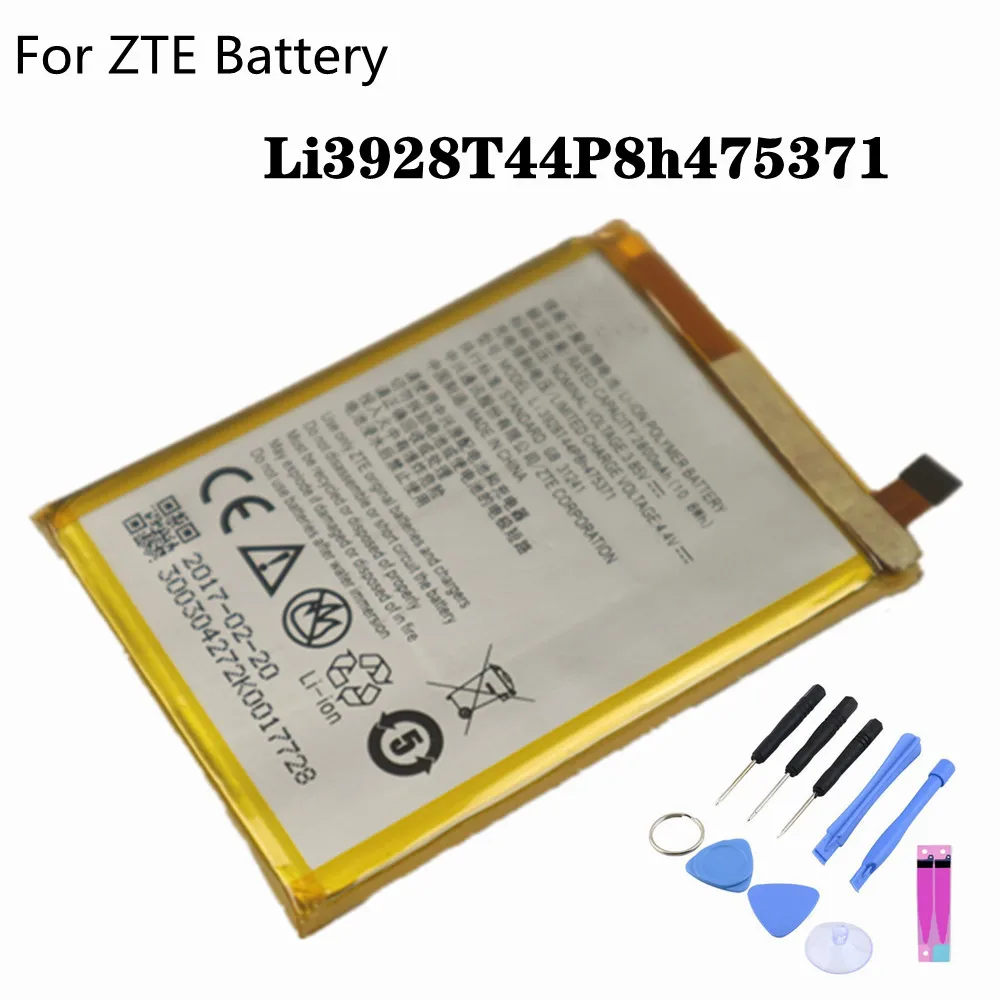 

New High Quality 2800mAh Li3928T44P8h475371 Battery For ZTE Blade A1 V8 Mini V8mini BV0850 V0850 AXON Mini Batteries + Tools