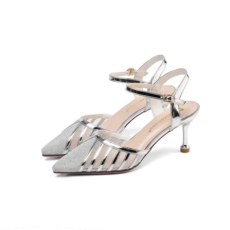

2020 Baotou sandals summer new fairy style ladies fashion high heels stiletto fashion buckle pointed toe women's shoes