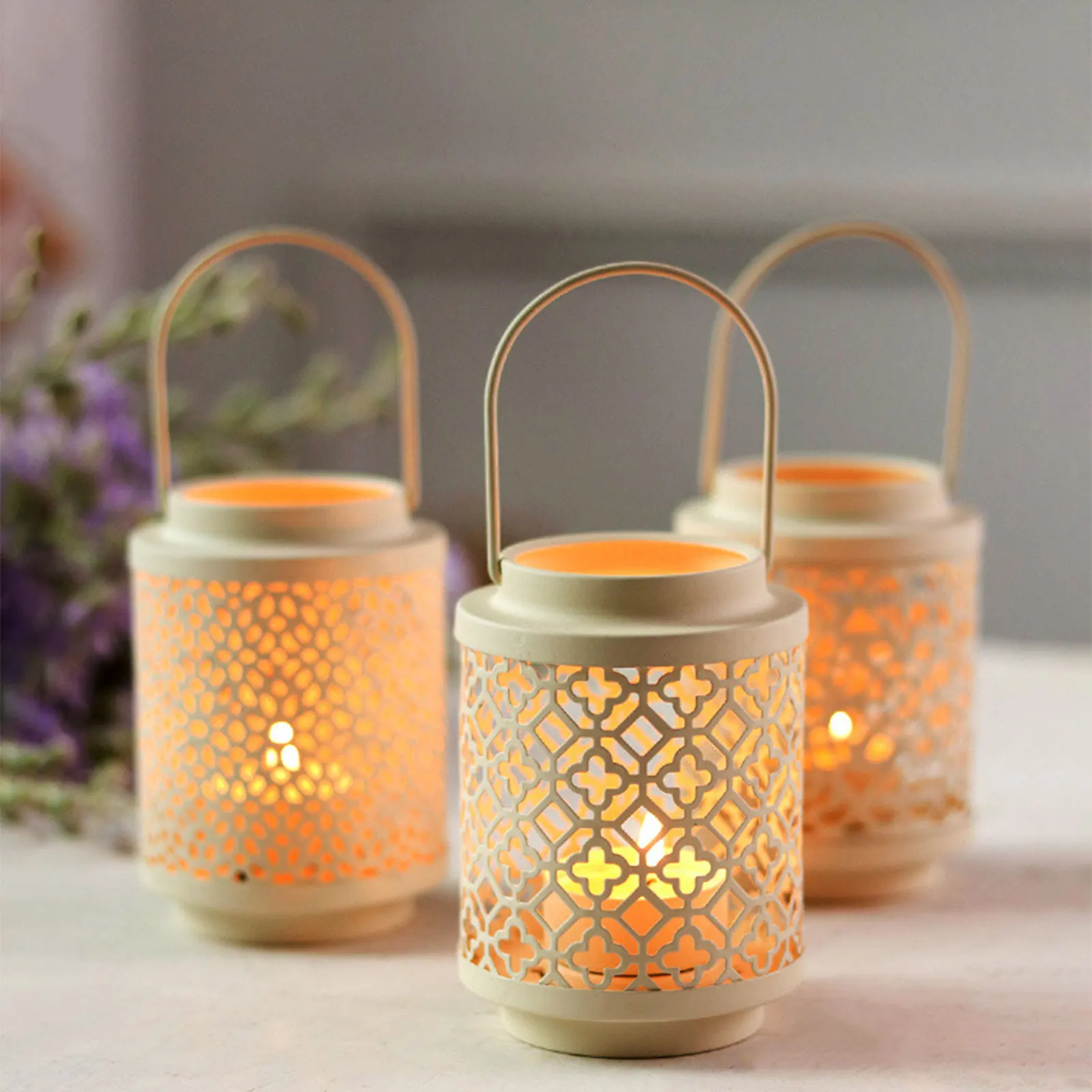 Железный однотонный подсвечник винтажные подсвечники фонарики настольное