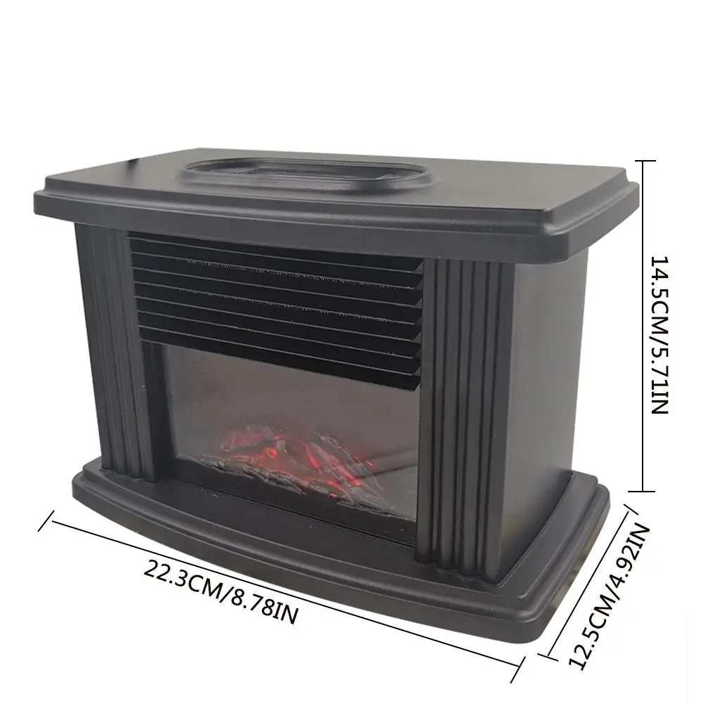 

1000W Mini Electric Fireplace Stove Heater Portable Tabletop Indoor Space Remote Control Heater Winter Warmer EU Plug