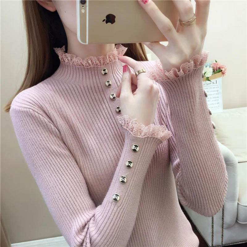 Верхняя одежда для женщин Осень-зима 2020 новый кружевной свитер с длинным рукавом