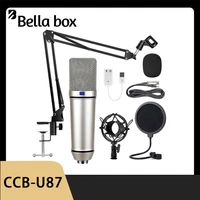 u87 condenser microphone kit professional xlr mic studio for computer with arm stand for gaming youtube video record