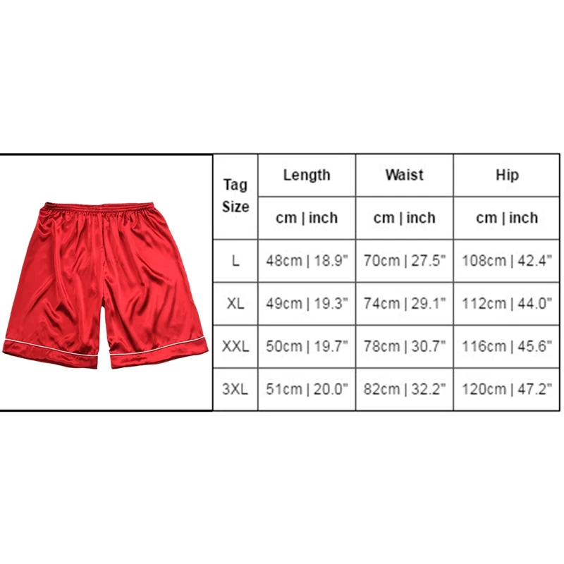 

Mens Silk Satin Pajamas Pants Sleep Bottoms Plus Size Casual Home Wear Shorts 3 Colors For Men