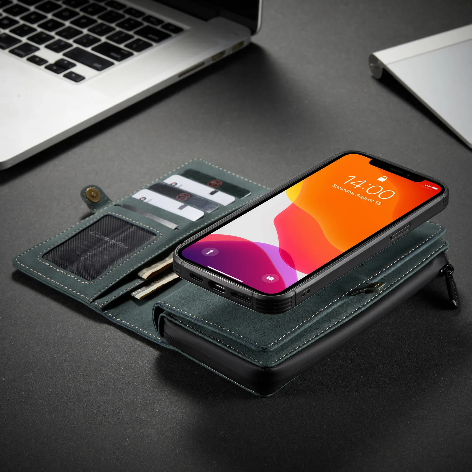 Чехол CaseMe для IPhone 12 Mini 11 Pro X XS Max XR 7 8 Plus многофункциональный флип кошелек из