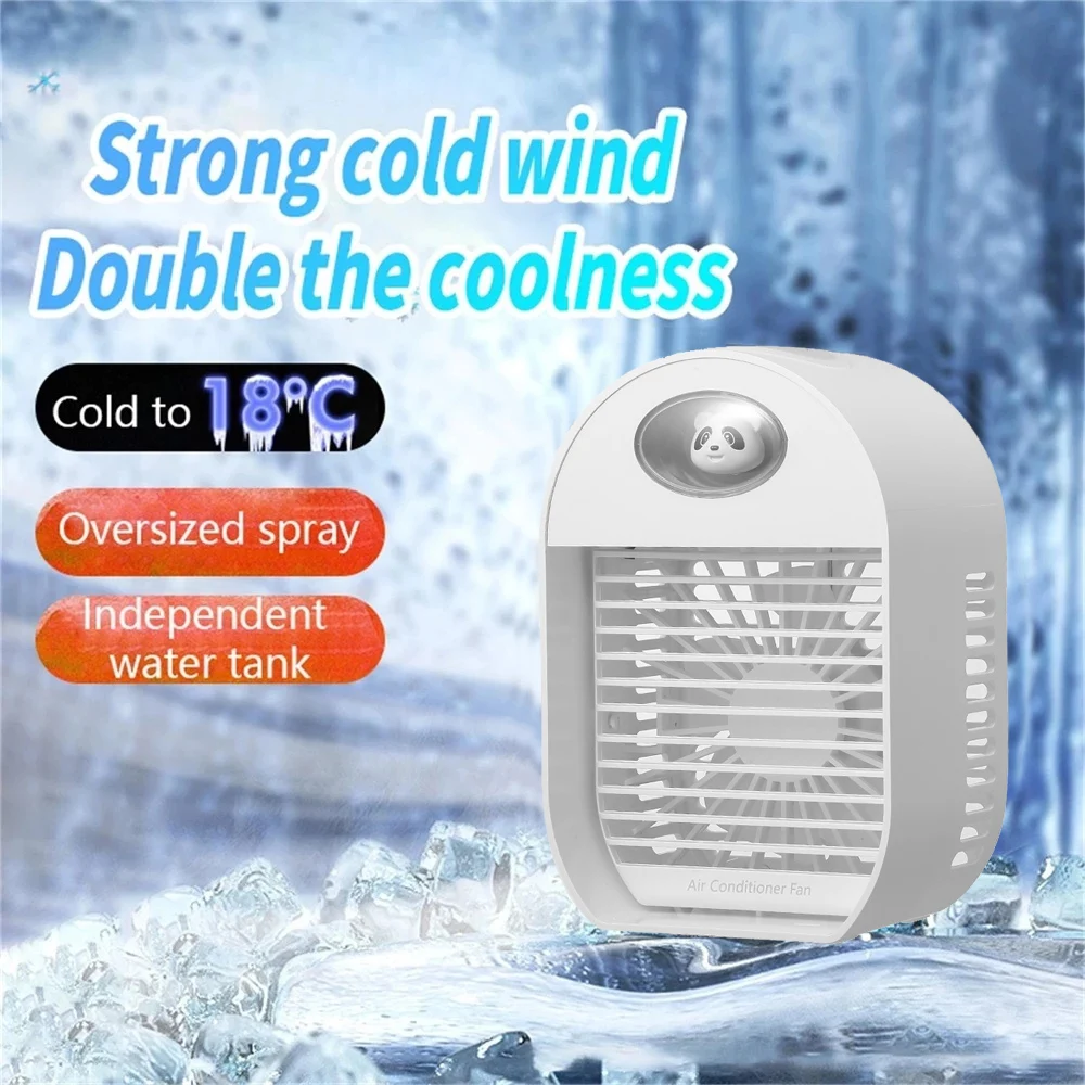 

Портативный мини-вентилятор для кондиционера, настольный Испарительный вентилятор с USB-разъемом для защиты от протечек и светодиодсветиль...