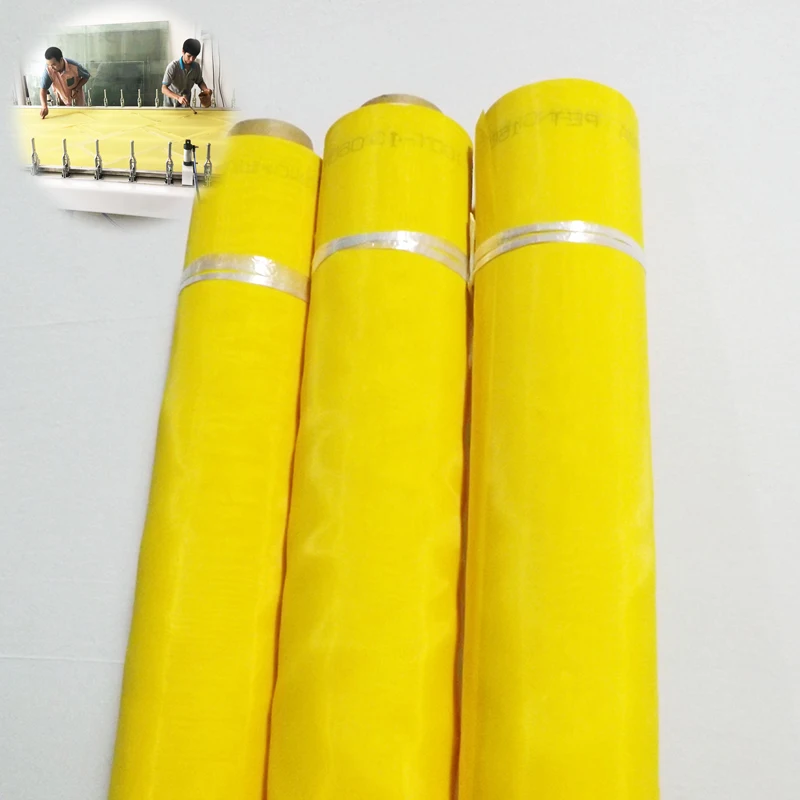 Yellow 120T-34um Polyester Monofilament Mesh,Screen Printing Mesh,Bolting Cloth