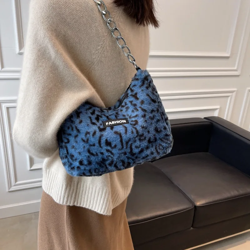 

Модная женская плюшевая сумка на плечо с цепочкой, Повседневная Регулируемая сумка через плечо, сумка-мессенджер на плечо, кошельки