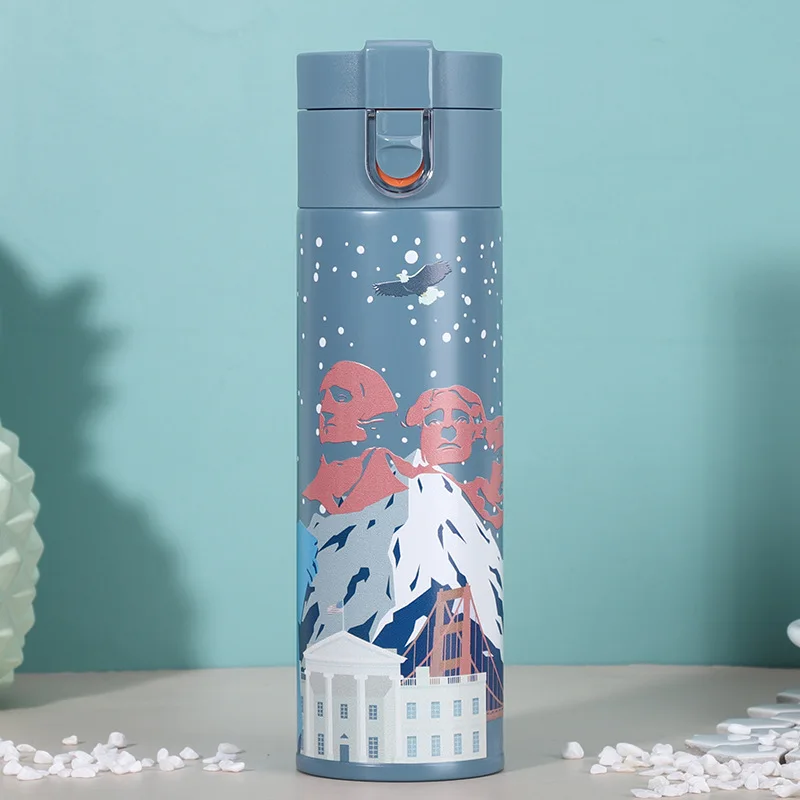 500 мл мультфильм термос бутылка воды из нержавеющей стали Вакуумная фляжка-термос кружка чашка Термокружка кофе термос бутылка путешествия кружка