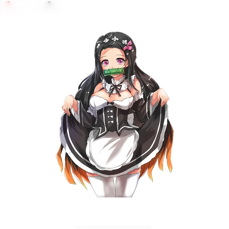 

15 см мультяшная аниме наклейка Kamado Nezuko Kimetsu No Yaiba наклейка на кузов автомобиля PVC фигурка-стикер