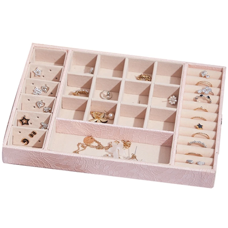 

Classical European-Style Leather Jewelry Necklace Storage Box Large Space with Lock Upscale Jewelry Casket
