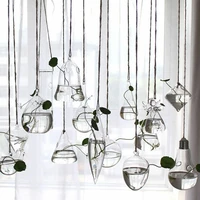 clear glass flower plant stand hanging vase ball terrarium container home decor