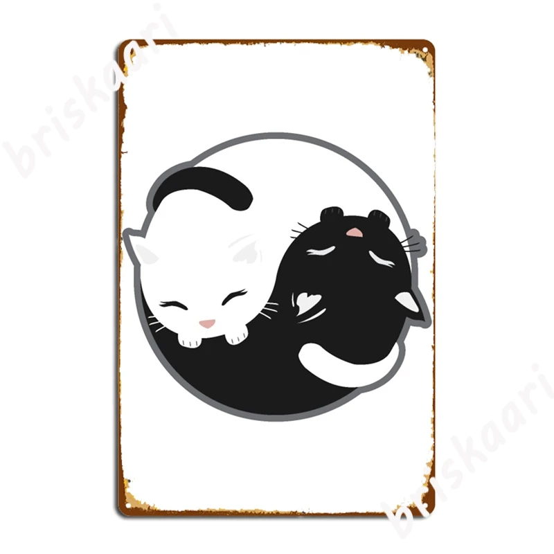 

Кот Инь Ян кошки черно-белые подарком для друзей и близких металлические знаки Настенный декор бар для гаража паба забавные жестяная вывеск...