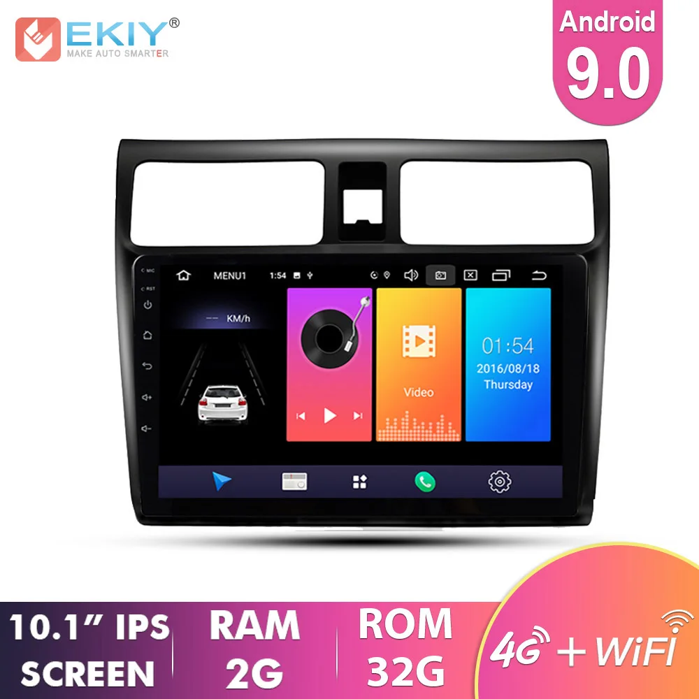 EKIY 10 1 ''IPS Android 9 0 автомобильный радио мультимедиа Авто плеер GPS навигация Navi для