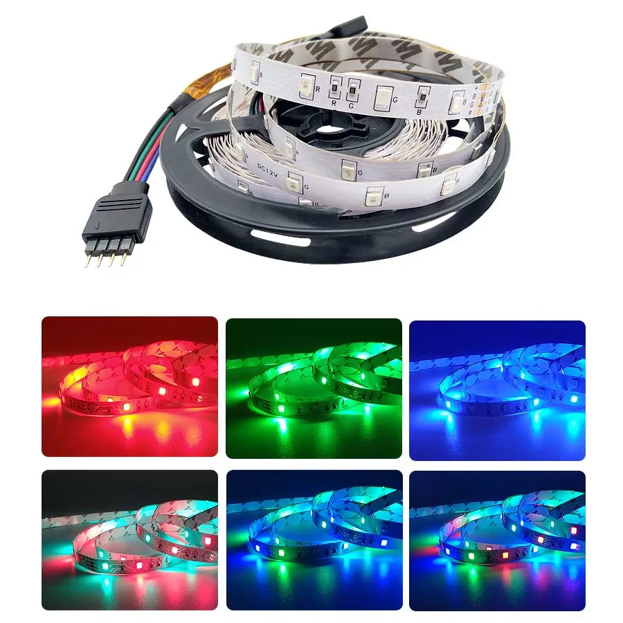 Цветная (RGB) светодиодный освещение SMD 2835 RGB светодиодные ленты 5 м 10 Цвет изменение