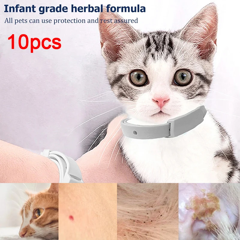 

10pc Pet Cat Anti Flea Collar Dog Outdoor Adjustable Pet Collar Cat Accessories Repellent Dog Flea Collar Pet Supplies