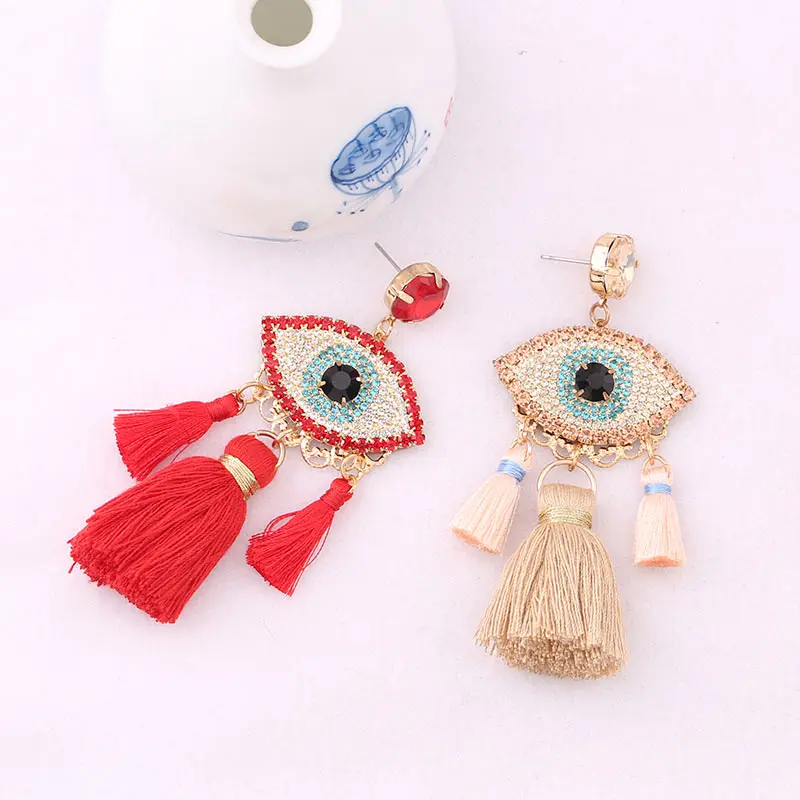 Серьги-подвески в богемном стиле с кристаллами | Украшения и аксессуары