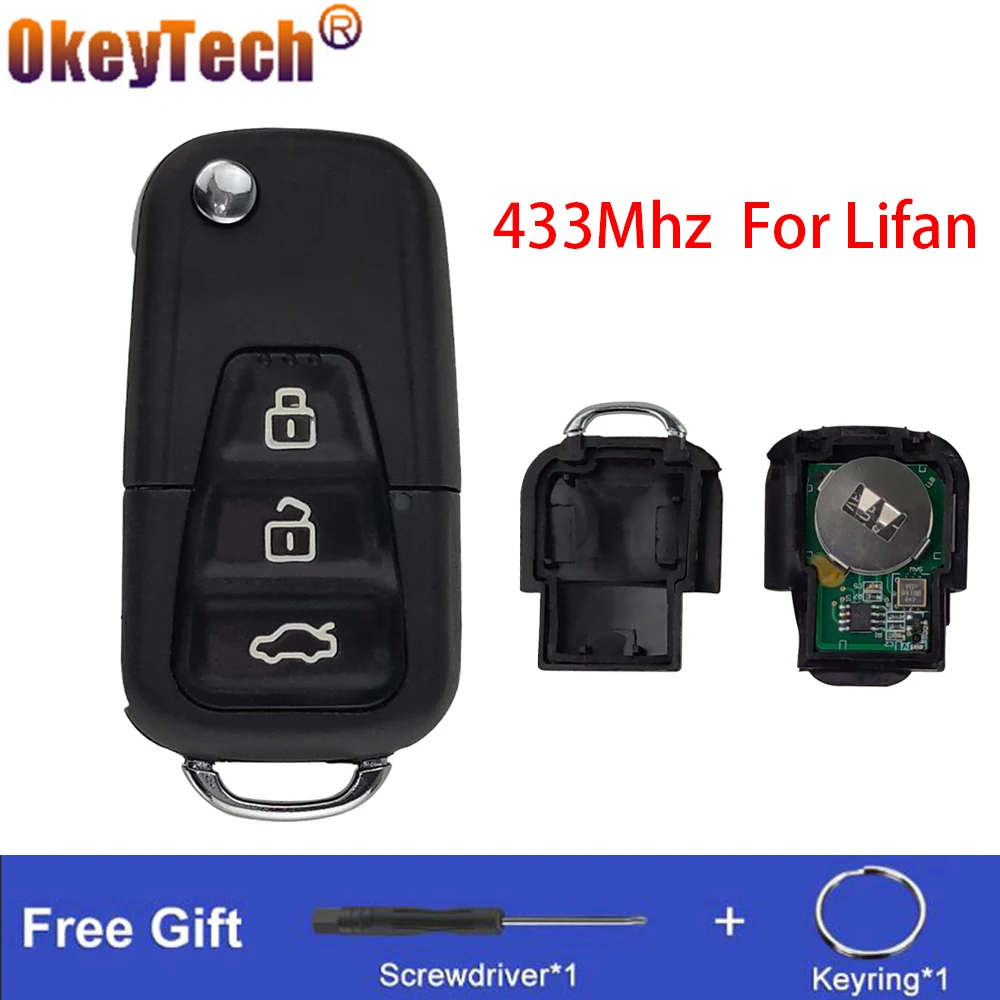 OkeyTech для Lifan X60 X50 пульт дистанционного управления автомобильный ключ с 3 кнопками