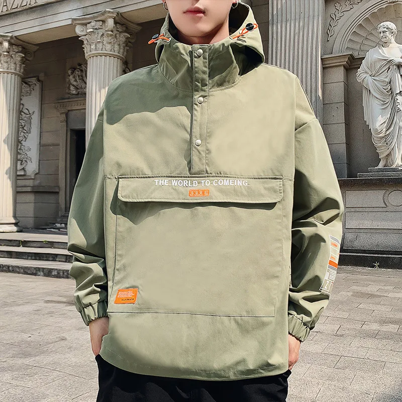2019 половина на молнии комбинезон с капюшоном куртка Тренч пальто мужская