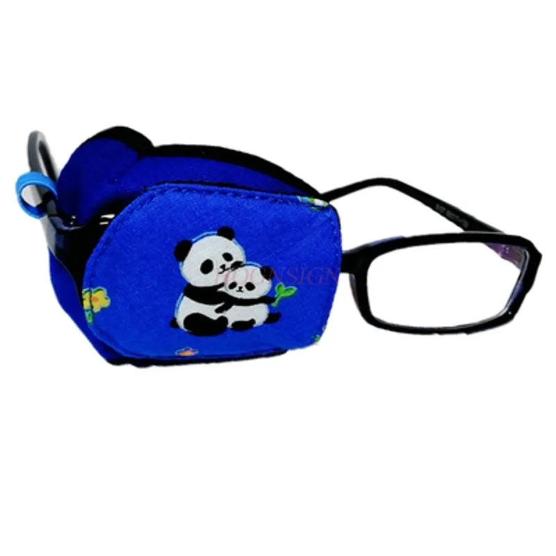 Panda cartoon three-dimensional amblyopia single eye mask, cotton spectacle cover correct vision strabismus shading removable