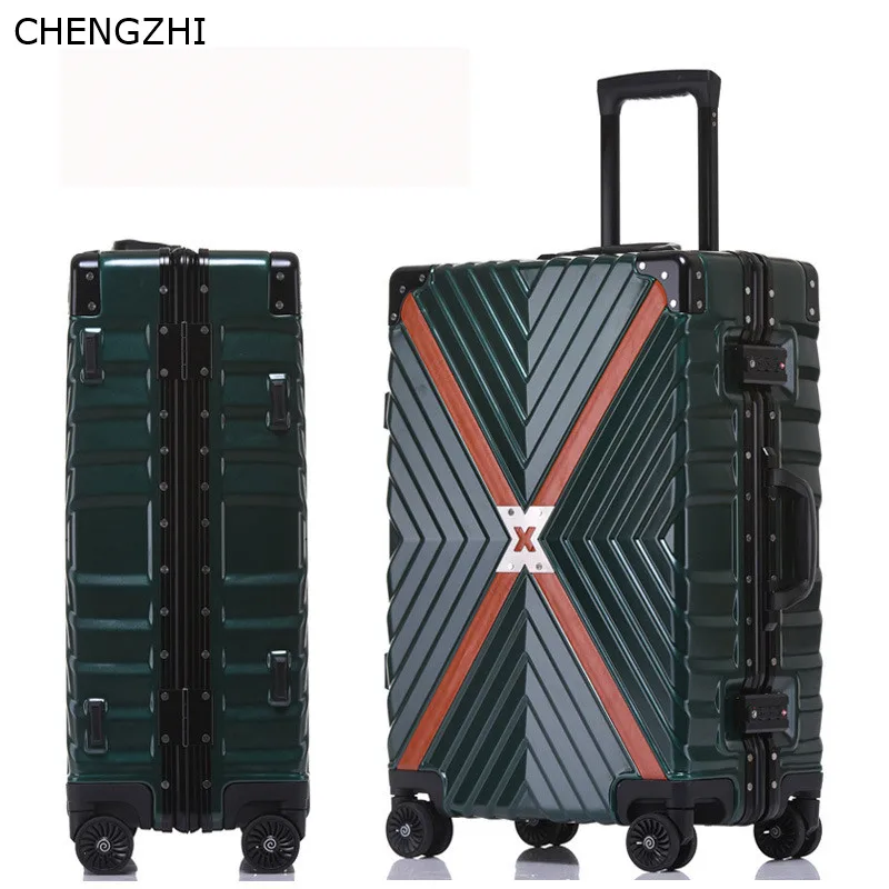 CHENGZHI алюминиевая рама + PC ABS багаж на колёсиках 20 &quot24&quot 26 &quot29&quot дюймов