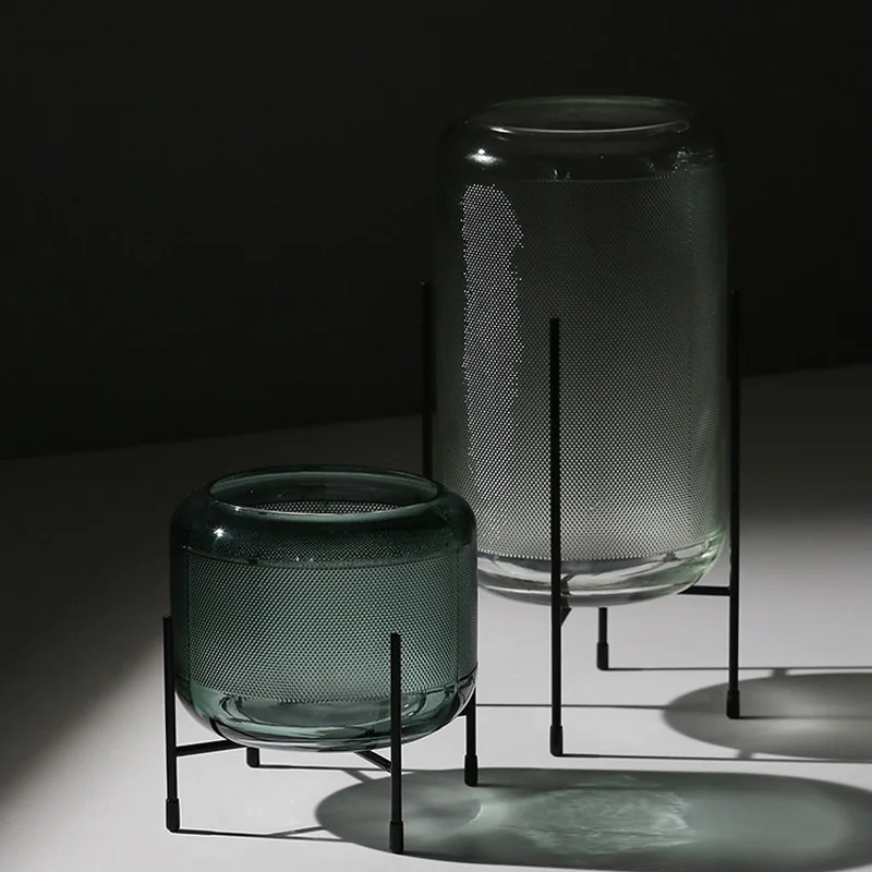 Стеклянная Цветочная ваза с узором в скандинавском стиле плотности