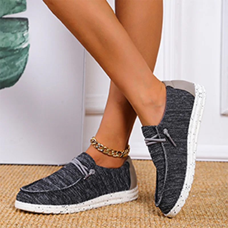 

Breathable Female Footwear Plus Size 2021 Women Flats Lace Up Shallow Ladies Shoes Comfort Round Toe Casual Woman Shoe Solid