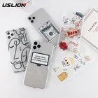 USLION Забавный мультяшный абстрактный Прозрачный чехол для телефона iPhone 11 Pro Max X XR Xs Max 6 6S 7 8 Plus мягкие модные чехлы из ТПУ