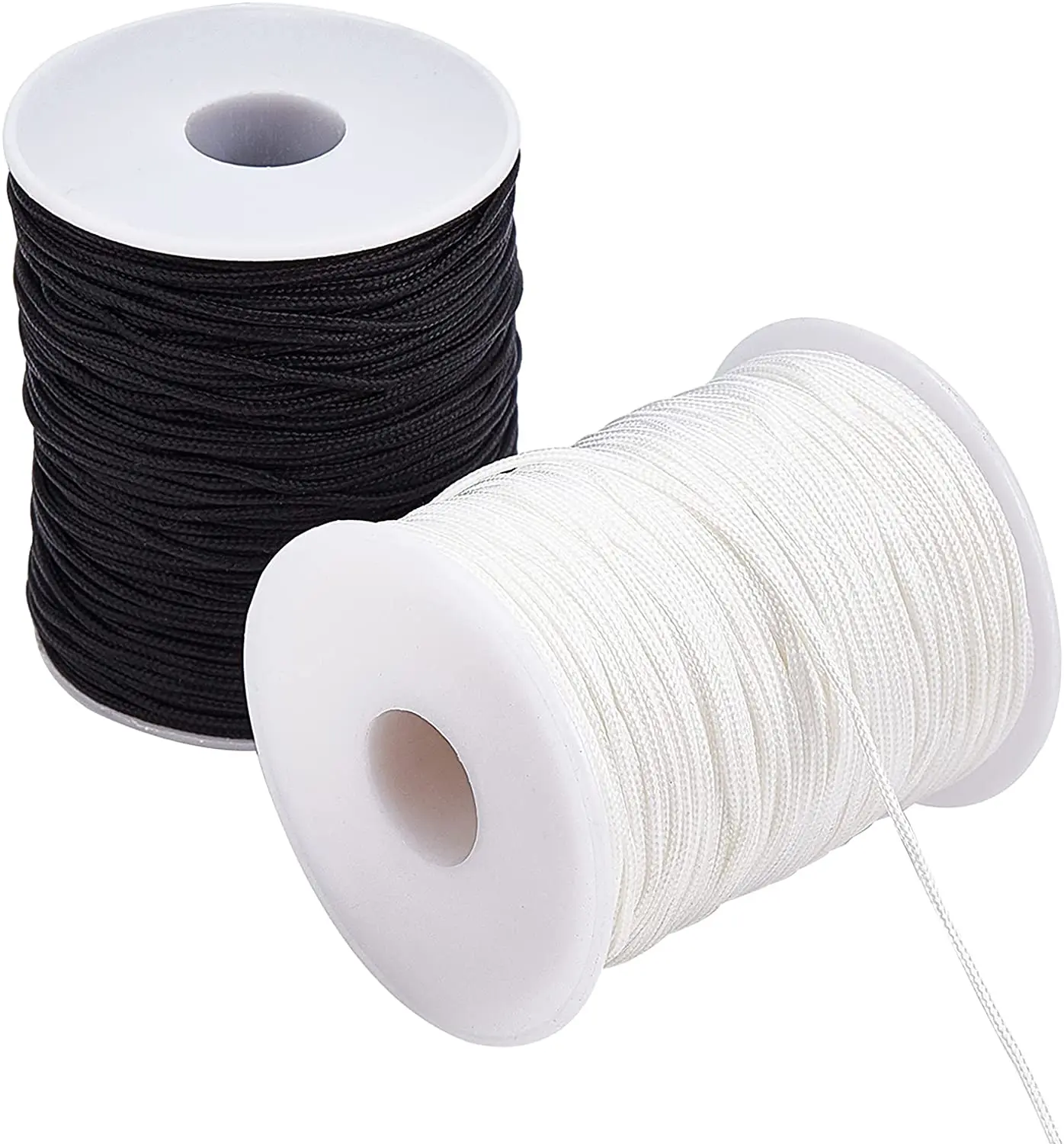 

200 Yards Nylon Braided Lift Shade Cord 1.5mm Nylon Beading Cord Black White Chinese Knotting for Jewelry Making Sewing
