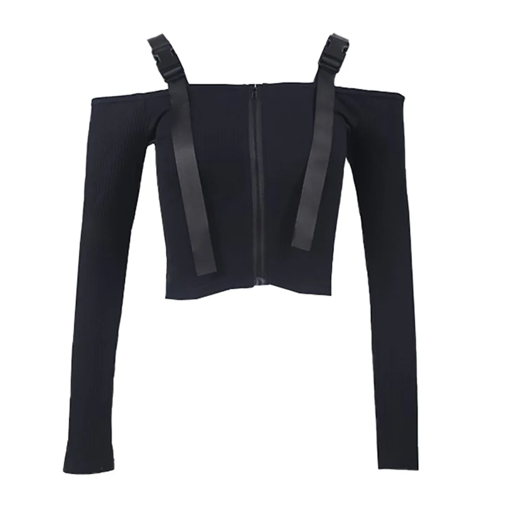 

2021In the spring of the new set of head long sleeve a cultivate one's morality type slide fastener with fashion T-shirt Slide