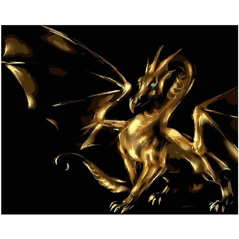 Набор для рисования по номерам на холсте дракон 60 х75 см|Рисование и каллиграфия| |