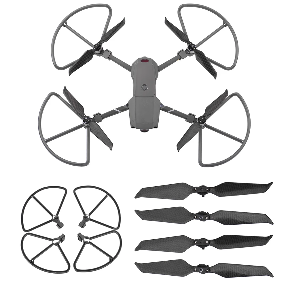 Пропеллеры 8743F из углеродного волокна для дрона DJI Mavic 2 Pro Zoom 4 шт. протектор