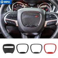 mopai carbon fiber car steering wheel decor cover accessories for dodge challenger 2015 for durango 2014 for charger 2015