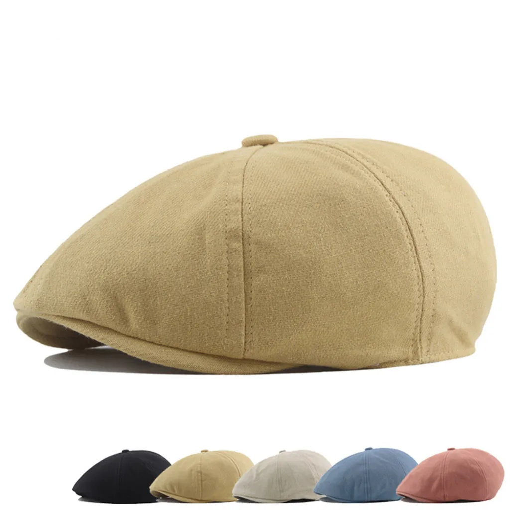 Мужской и Женский винтажный берет Duckbill льняная уличная Кепка унисекс для мужчин