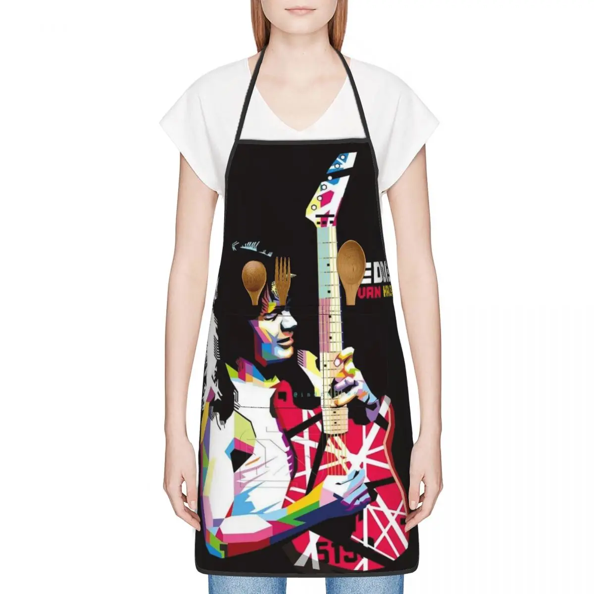 

Cartoon Cooking Apron Kitchen for Woman MenVan Halen Baking Accessories Chef Waiter Cafe Shop BBQ Bibs Apron
