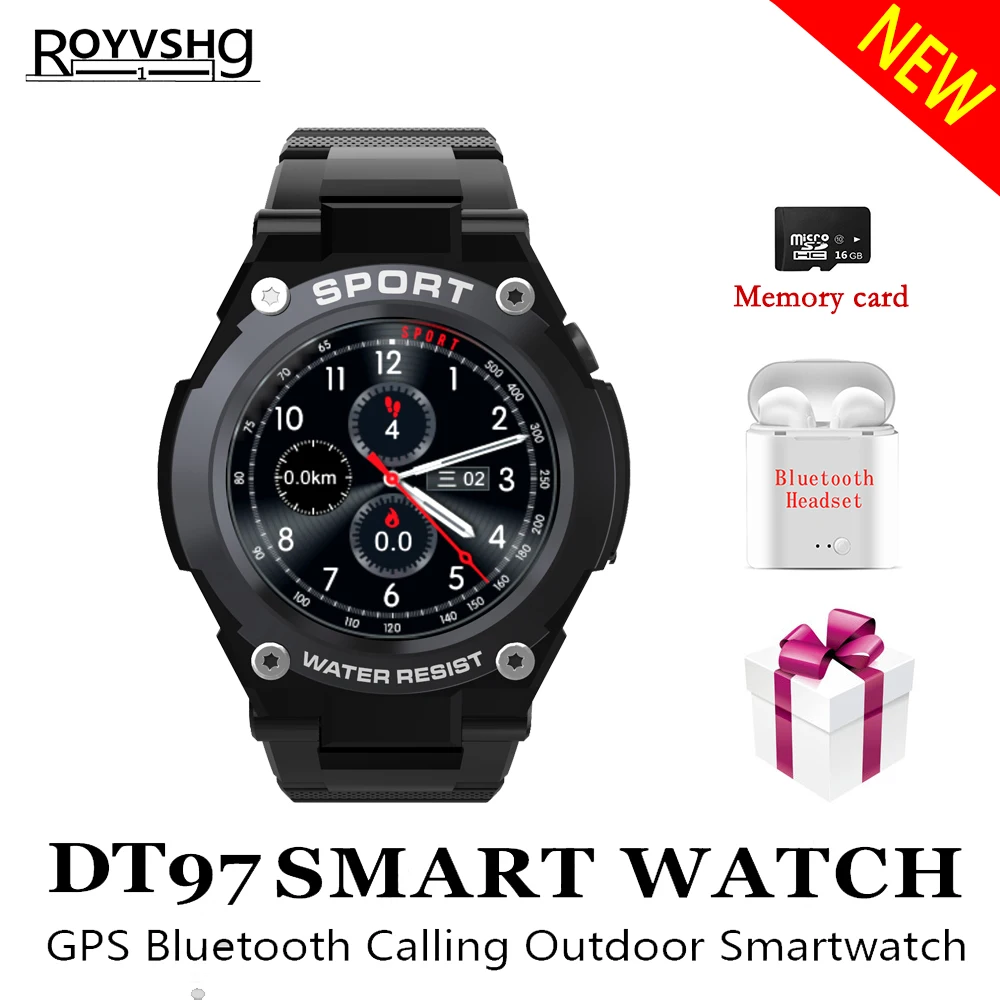 Смарт часы для мужчин GPS Bluetooth Вызов Музыка Поддержка SD карты MP3 MP4 плеер Запись